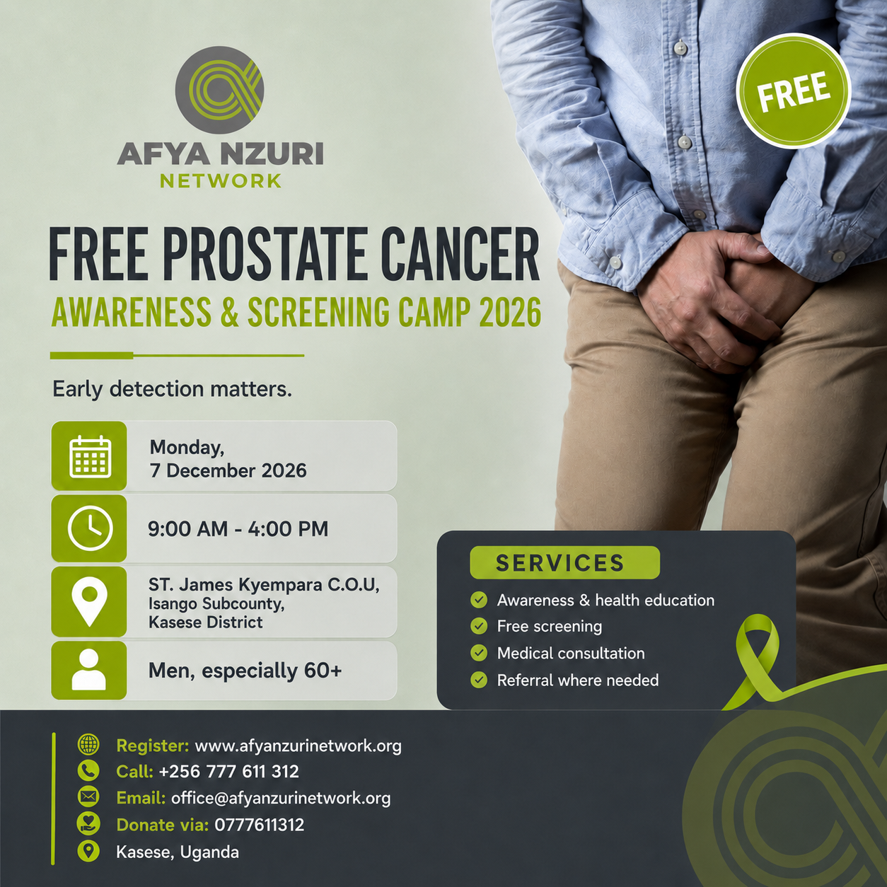 Prostate cancer awareness and screening camp 2026